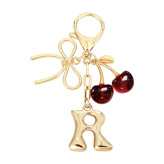 Cherie – Bijou de sac initiale nœud cerise (Rouge)