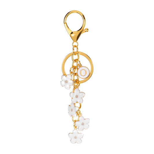 Initiale Marguerite - Bijou de sac (Blanc)