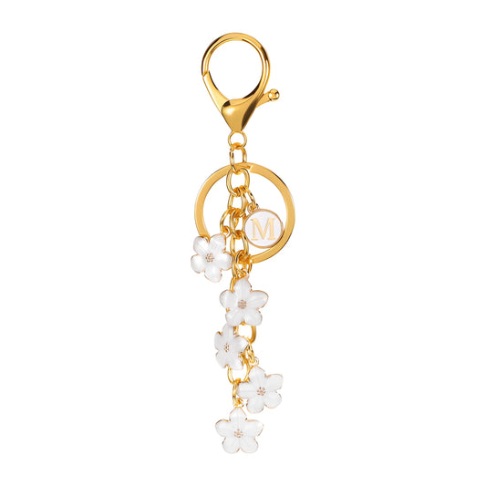 Initiale Marguerite - Bijou de sac (Blanc)