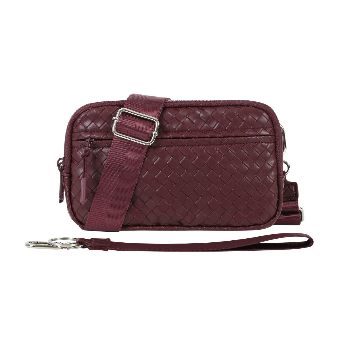 Statshy – Portefeuille bandoulière en cuir tressé