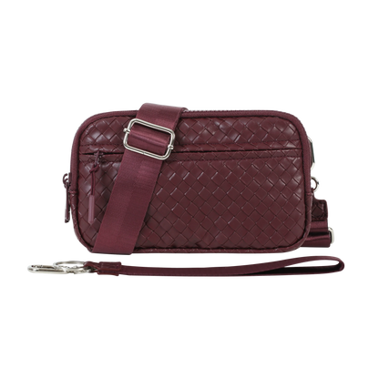 Statshy – Portefeuille bandoulière en cuir tressé