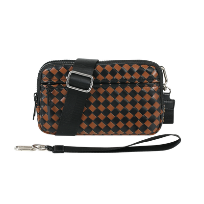 Statshy – Portefeuille bandoulière en cuir tressé
