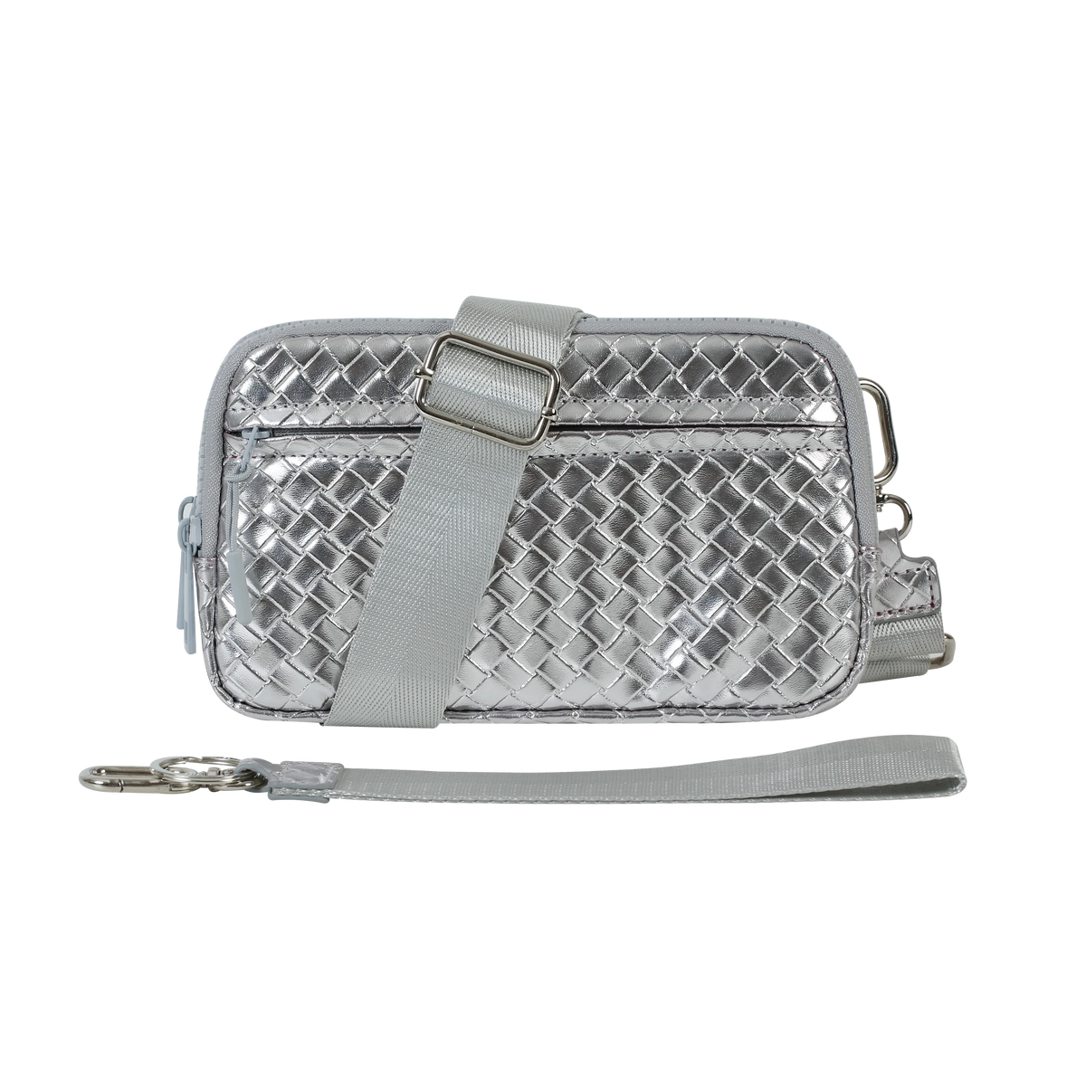 Statshy – Portefeuille bandoulière en cuir tressé