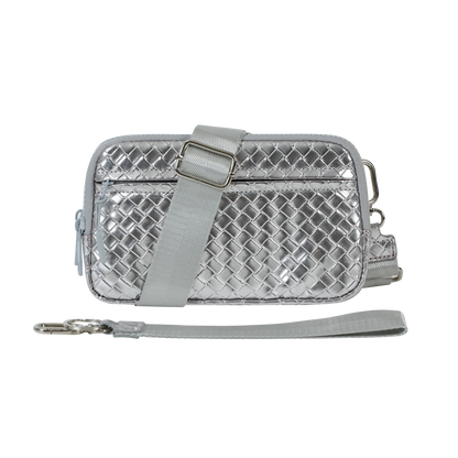 Statshy – Portefeuille bandoulière en cuir tressé