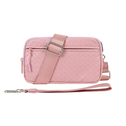 Statshy – Portefeuille bandoulière en cuir tressé