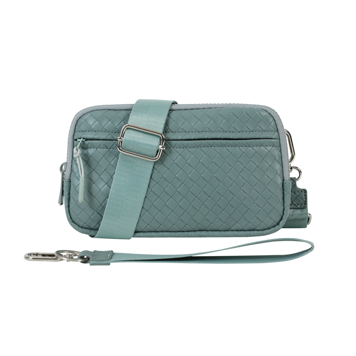 Statshy – Portefeuille bandoulière en cuir tressé