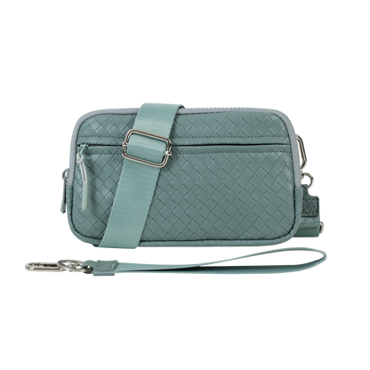 Statshy – Portefeuille bandoulière en cuir tressé