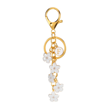 Initiale Marguerite - Bijou de sac (Blanc)