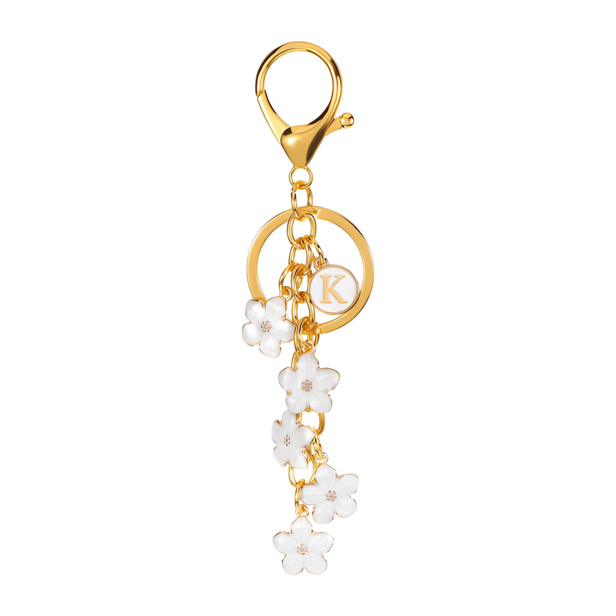 Initiale Marguerite - Bijou de sac (Blanc)