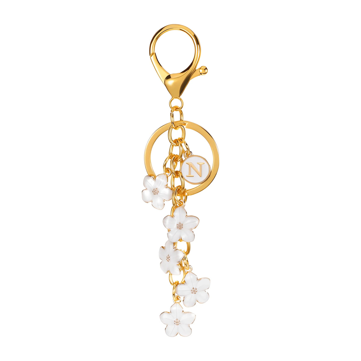 Initiale Marguerite - Bijou de sac (Blanc)