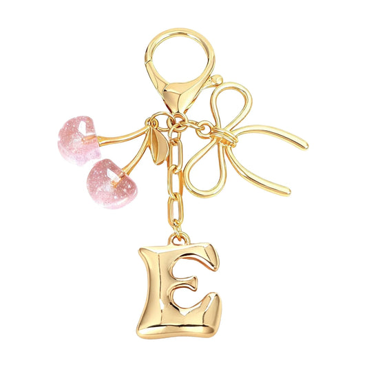 Cherie – Bijou de sac initiale nœud cerise (Rose)