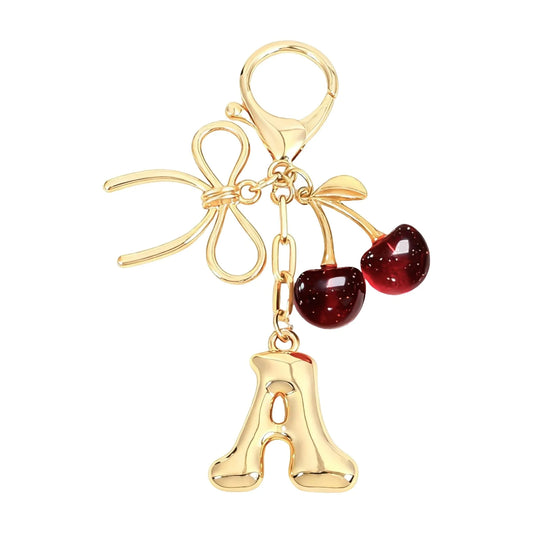 Cherie – Bijou de sac initiale nœud cerise (Rouge)