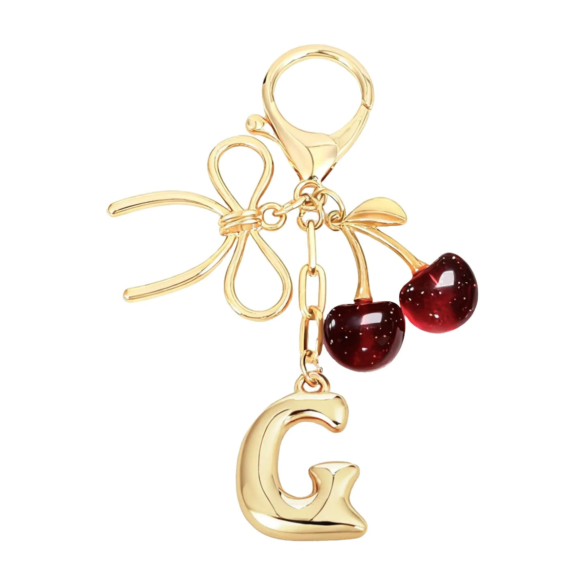 Cherie – Bijou de sac initiale nœud cerise (Rouge)