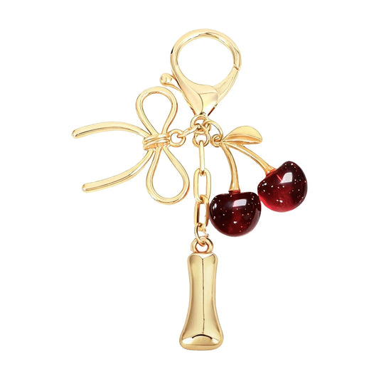 Cherie – Bijou de sac initiale nœud cerise (Rouge)