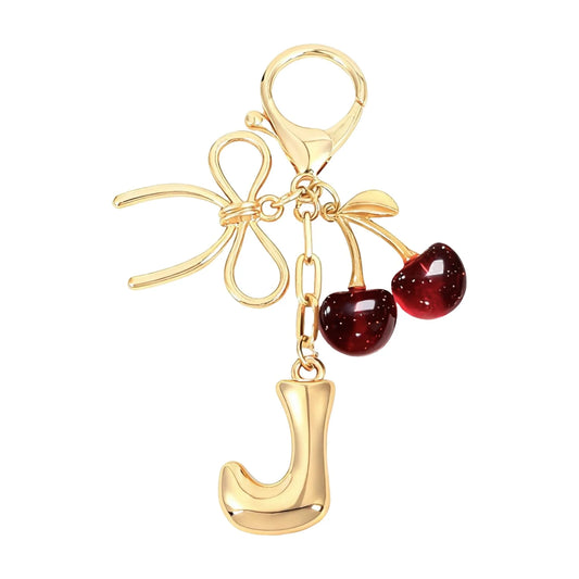 Cherie – Bijou de sac initiale nœud cerise (Rouge)