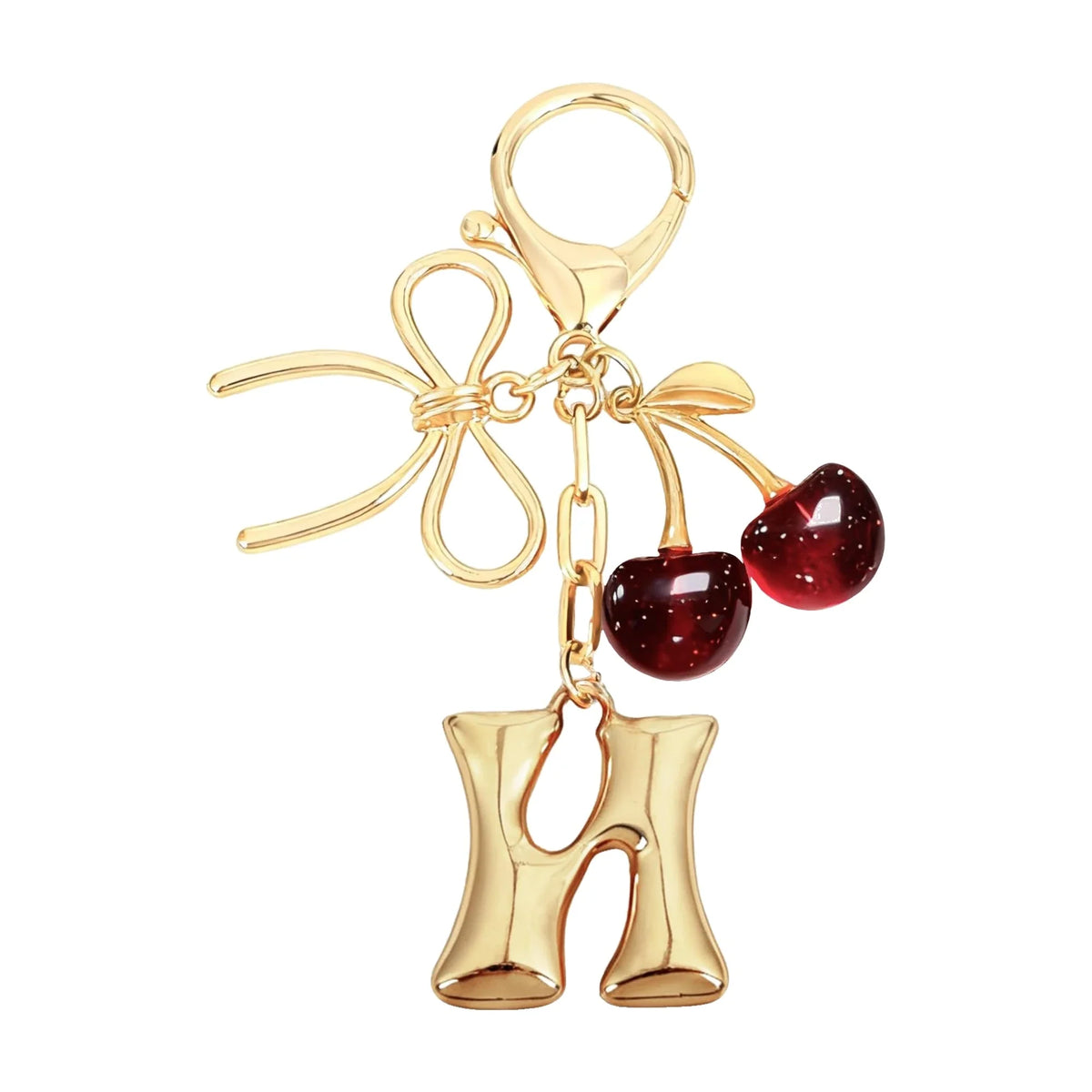 Cherie – Bijou de sac initiale nœud cerise (Rouge)