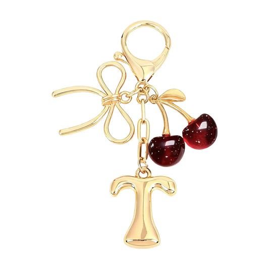 Cherie – Bijou de sac initiale nœud cerise (Rouge)