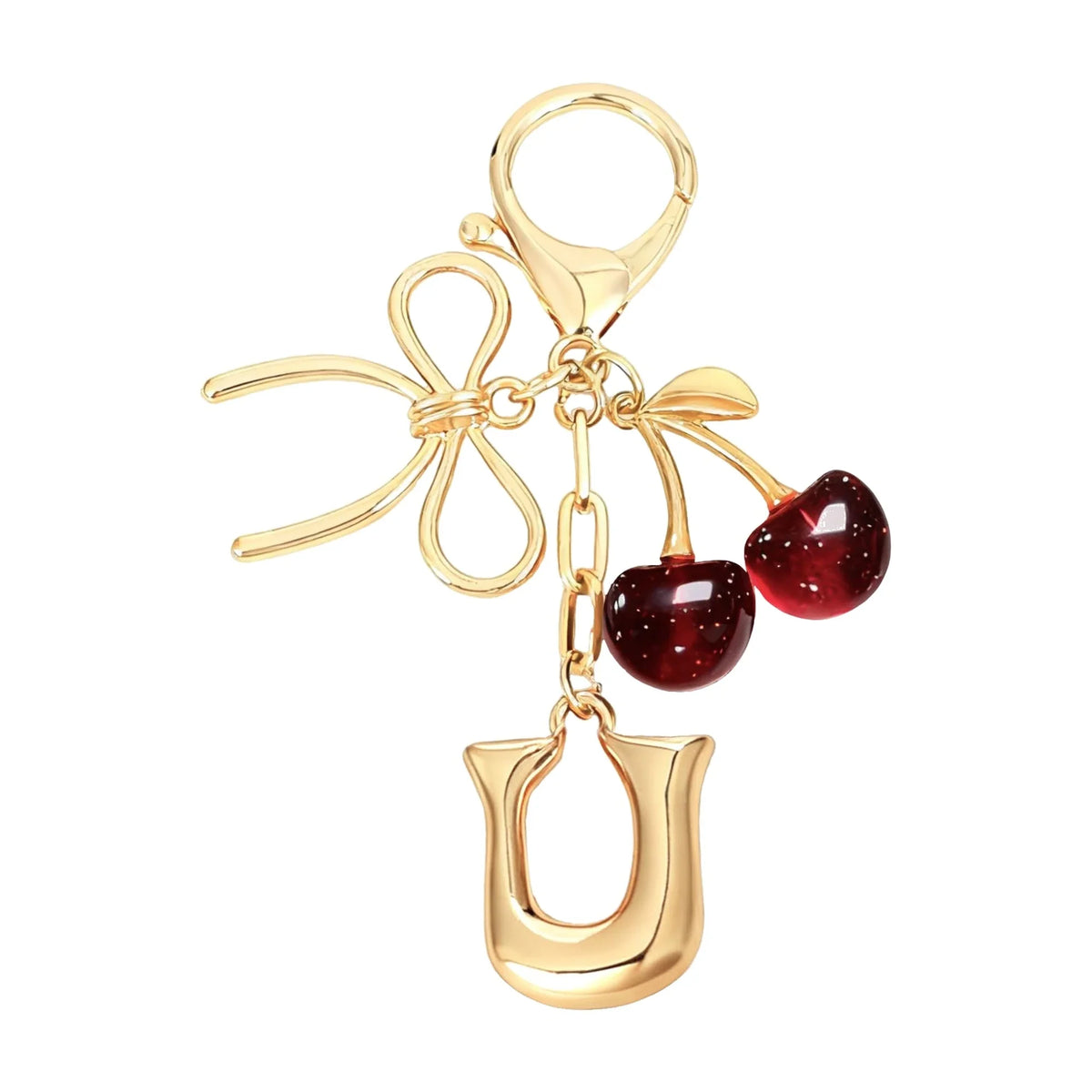 Cherie – Bijou de sac initiale nœud cerise (Rouge)