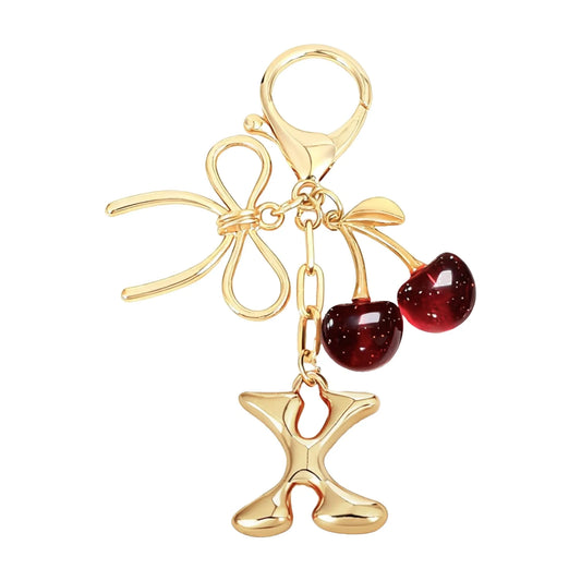 Cherie – Bijou de sac initiale nœud cerise (Rouge)