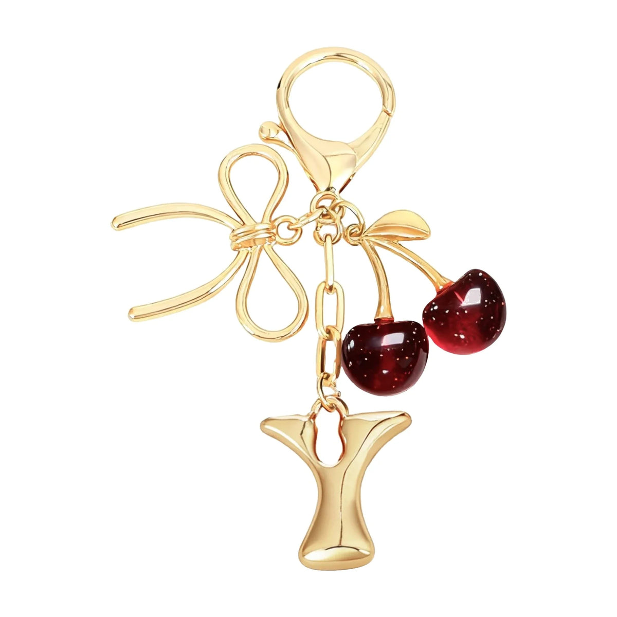 Cherie – Bijou de sac initiale nœud cerise (Rouge)