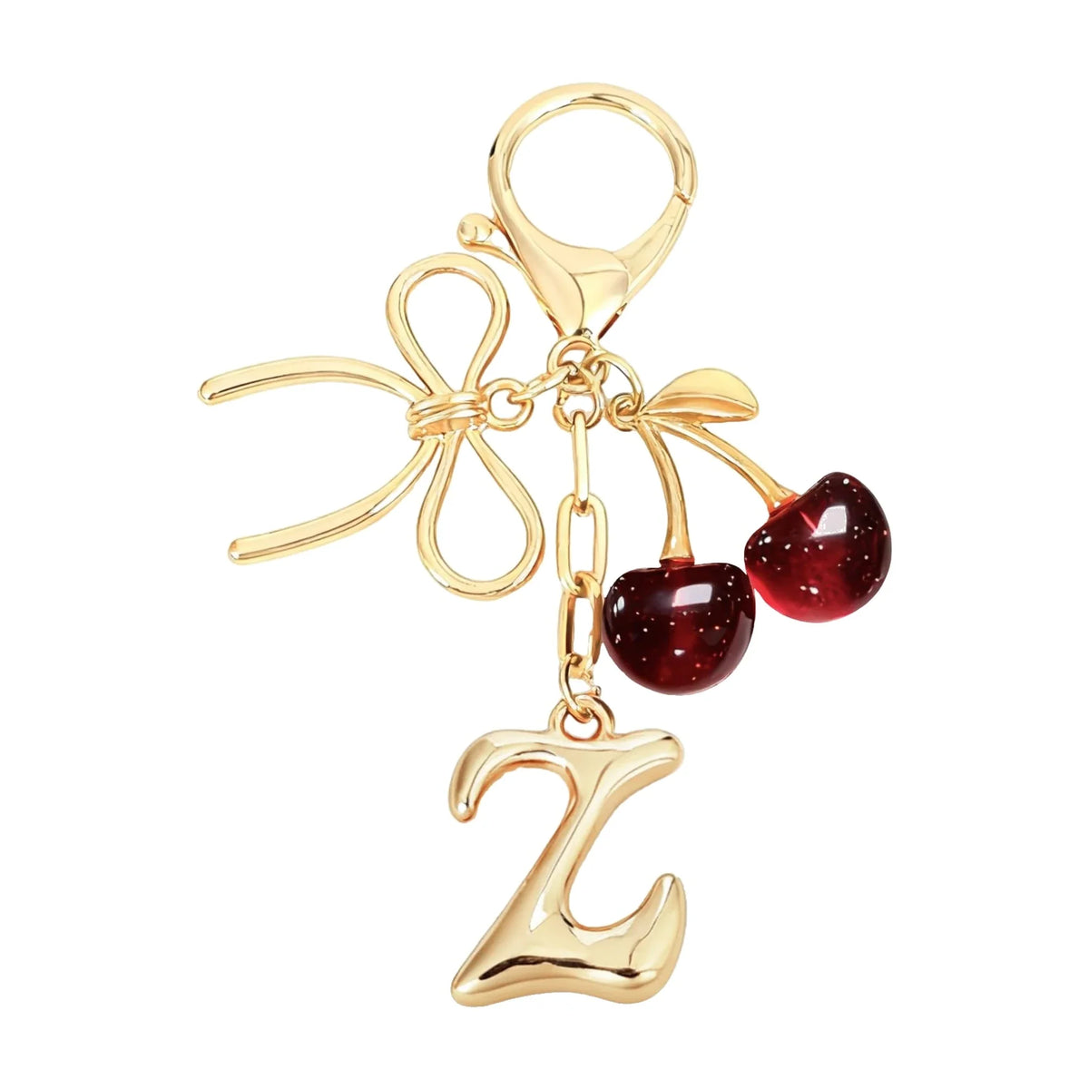 Cherie – Bijou de sac initiale nœud cerise (Rouge)