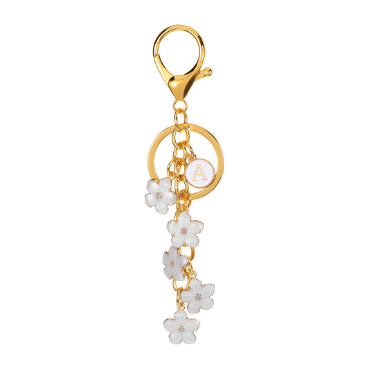 Initiale Marguerite - Bijou de sac (Blanc)