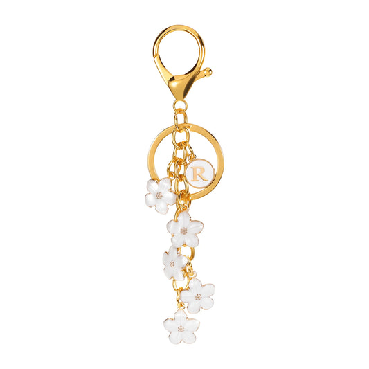 Initiale Marguerite - Bijou de sac (Blanc)