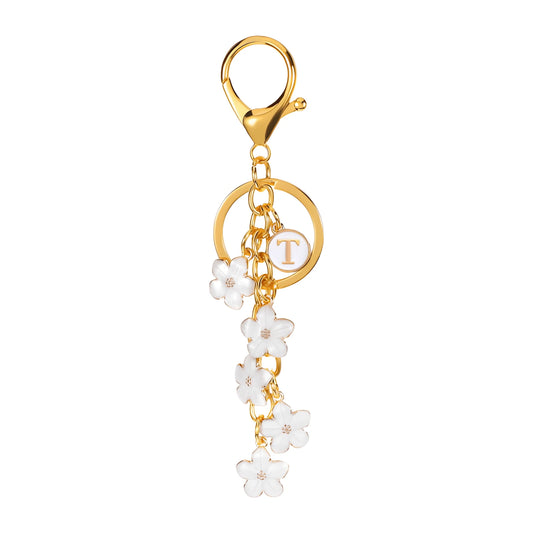 Initiale Marguerite - Bijou de sac (Blanc)
