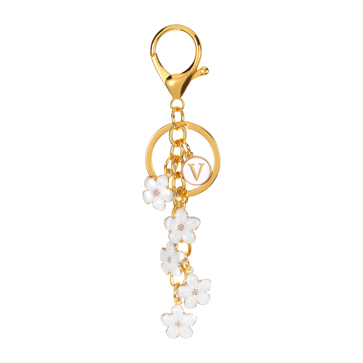 Initiale Marguerite - Bijou de sac (Blanc)