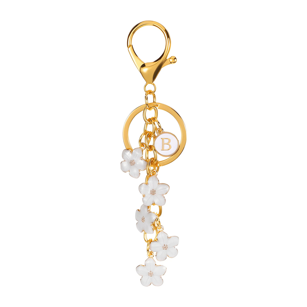 Initiale Marguerite - Bijou de sac (Blanc)