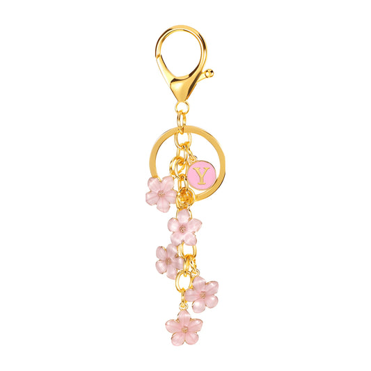 Initiale Marguerite - Bijou de sac (Rose)