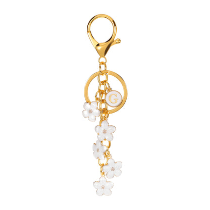 Initiale Marguerite - Bijou de sac (Blanc)
